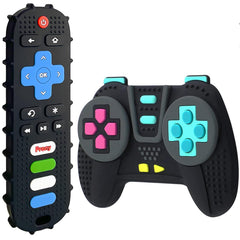PRONY silicone remote teether front view for safe chewing during teething.