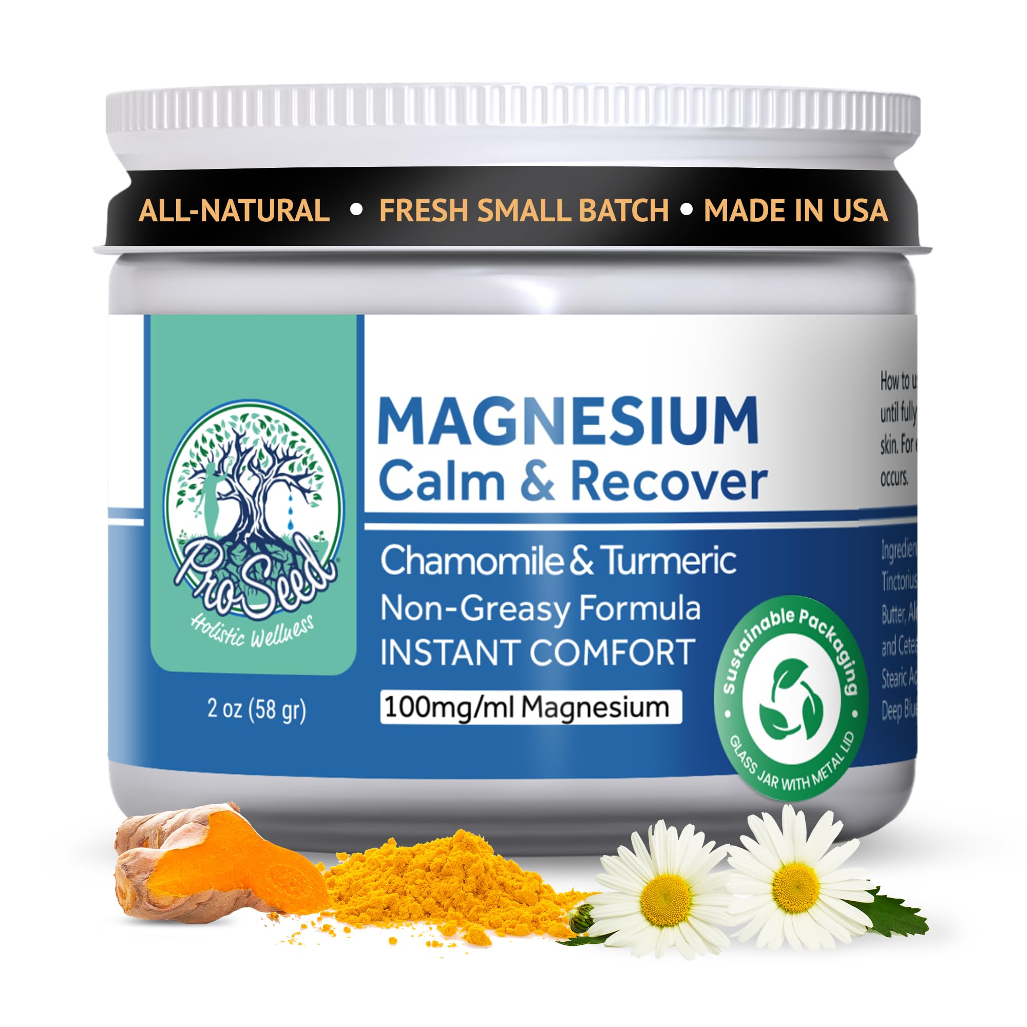 ProSeed Herbal Magnesium Lotion bottle front for daily skin hydration.