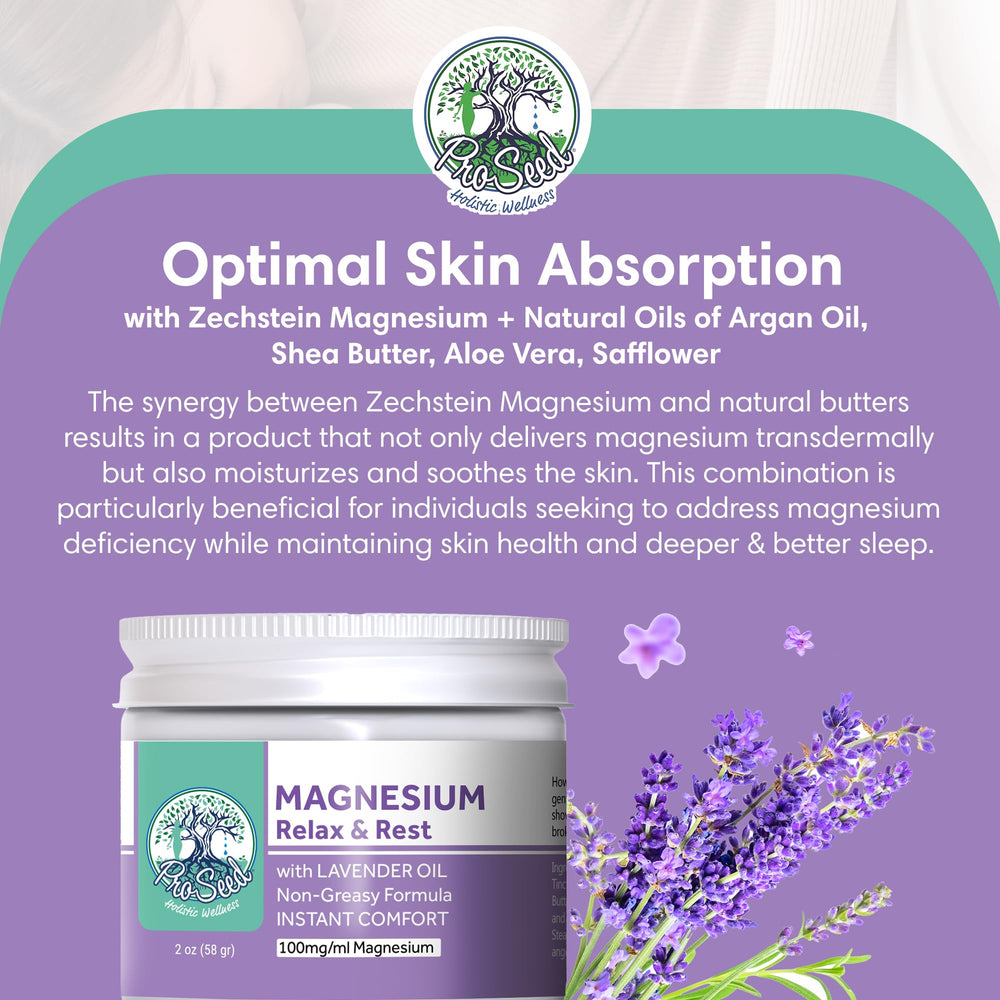 ProSeed Holistic Wellness lavender magnesium lotion bedside scene suggests relaxation ritual