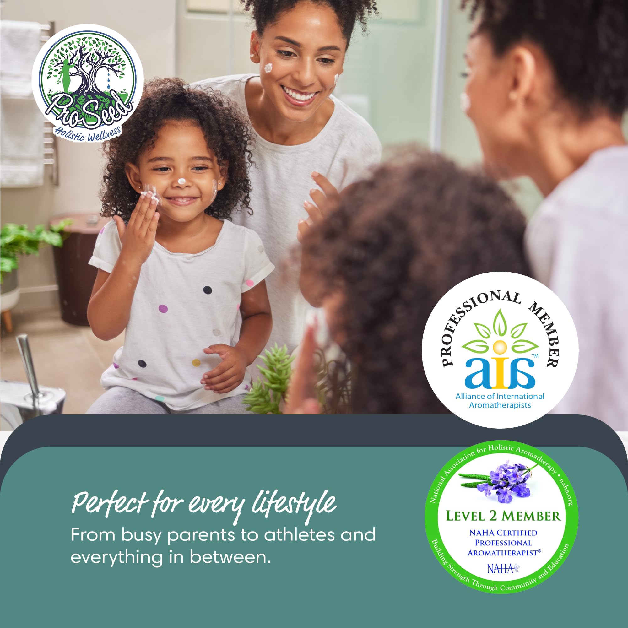 ProSeed Lotion glass packaging highlights sustainable, reusable containers.