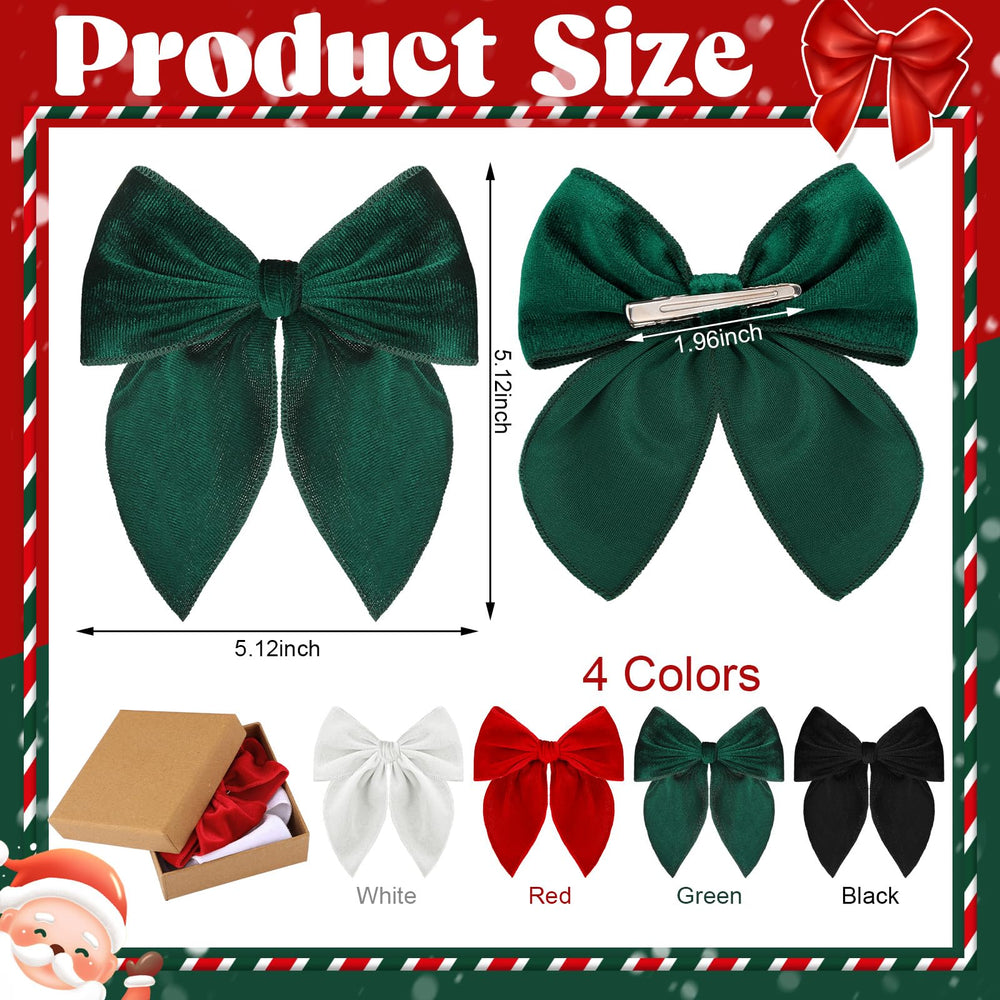 ProSuites green velvet bow clip adds cheerful holiday flair
