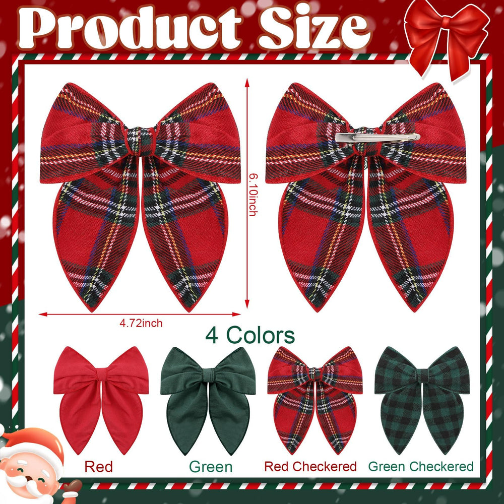 ProSuites green clip Christmas bow contours softly for comfortable all day wear.