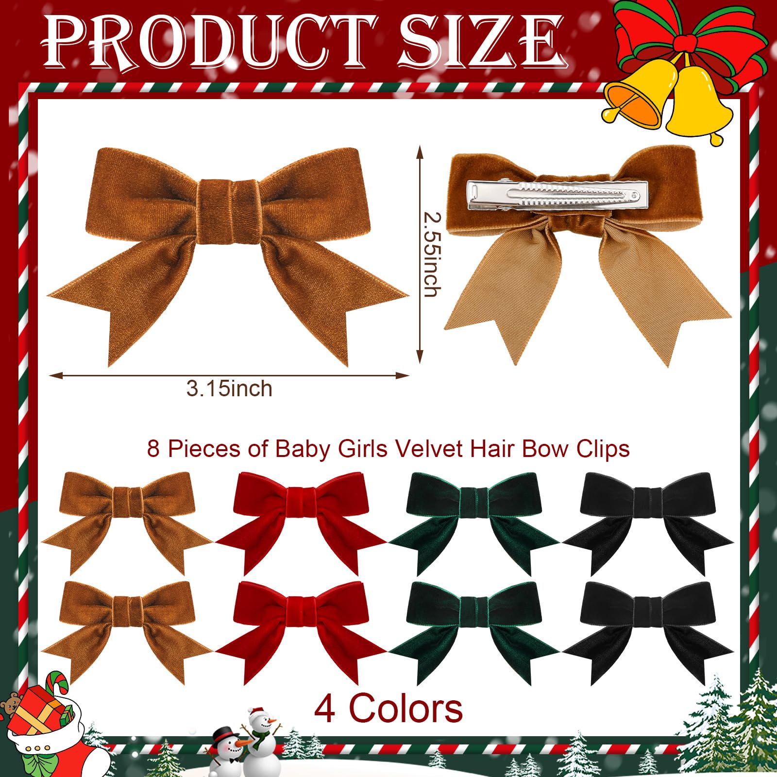 ProSuites green velvet hair bow adds cute color to outfits.