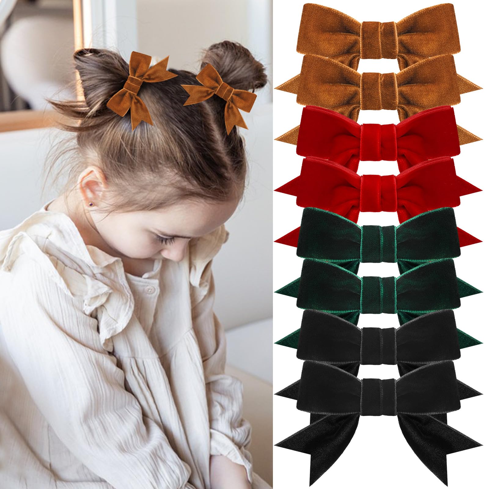 ProSuites red velvet hair bow ready to elevate festive outfits.