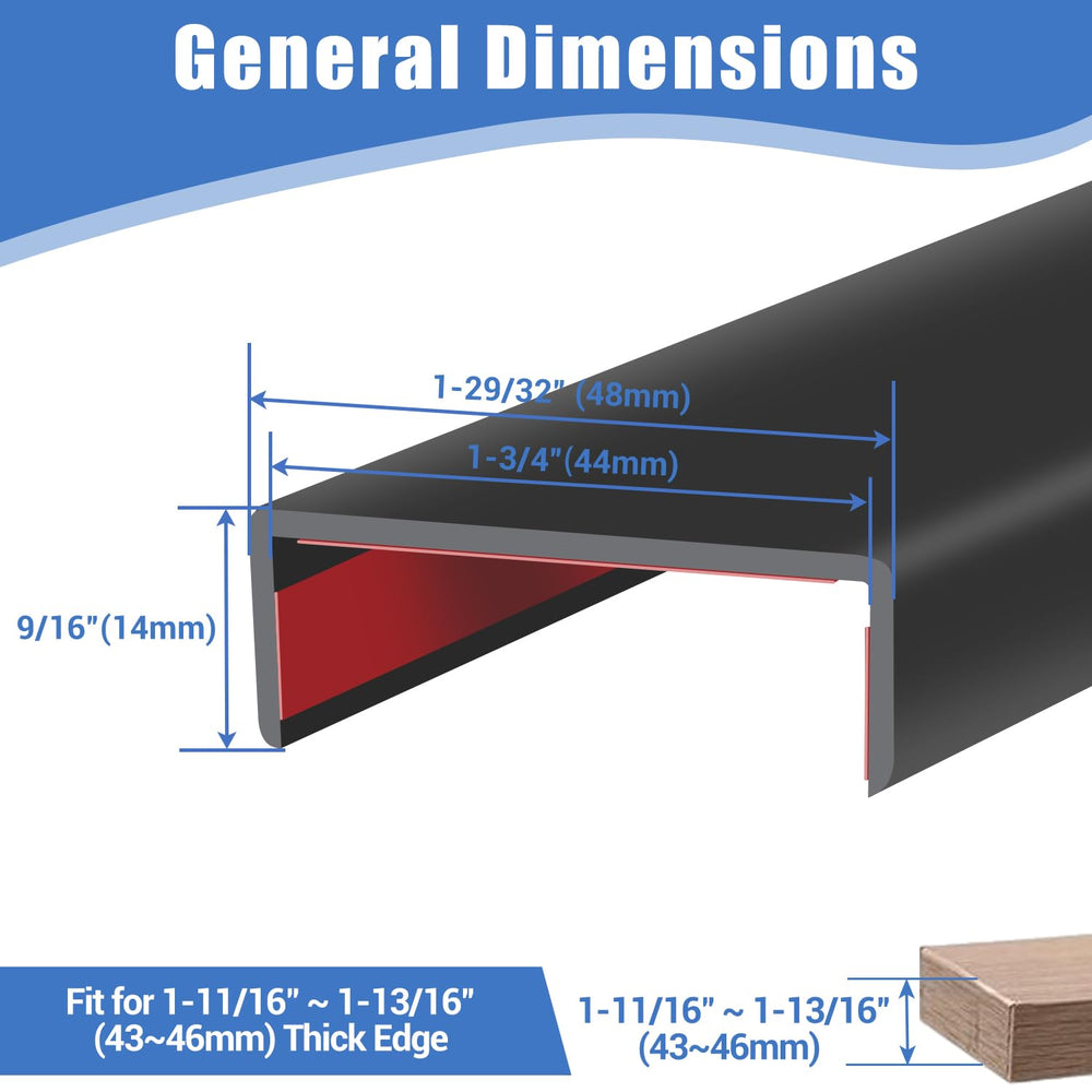 Protalwell edge trim self-adhesive 3-sided offers stable, glue-free installation.