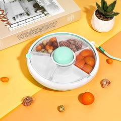 Proudy Snack Spinner open compartments showcases five versatile sections for varied treats and balance.