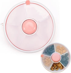 Proudy snack spinner pink front view shows portable, grab-and-go snacking