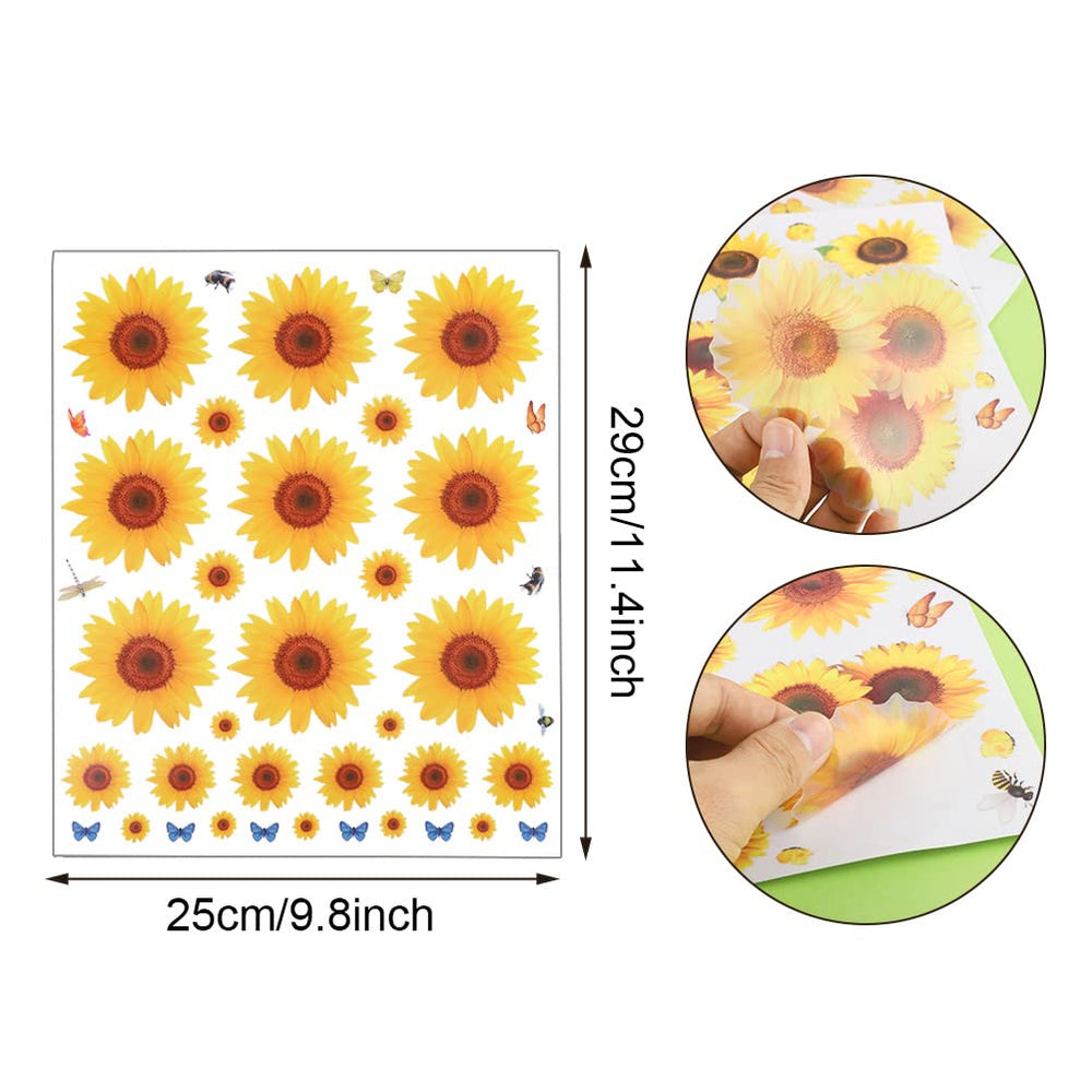 Prudiut 3D sunflower wall decal is waterproof and easy to remove