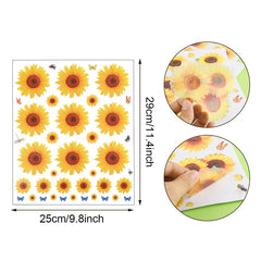 Prudiut 3D sunflower wall decal is waterproof and easy to remove