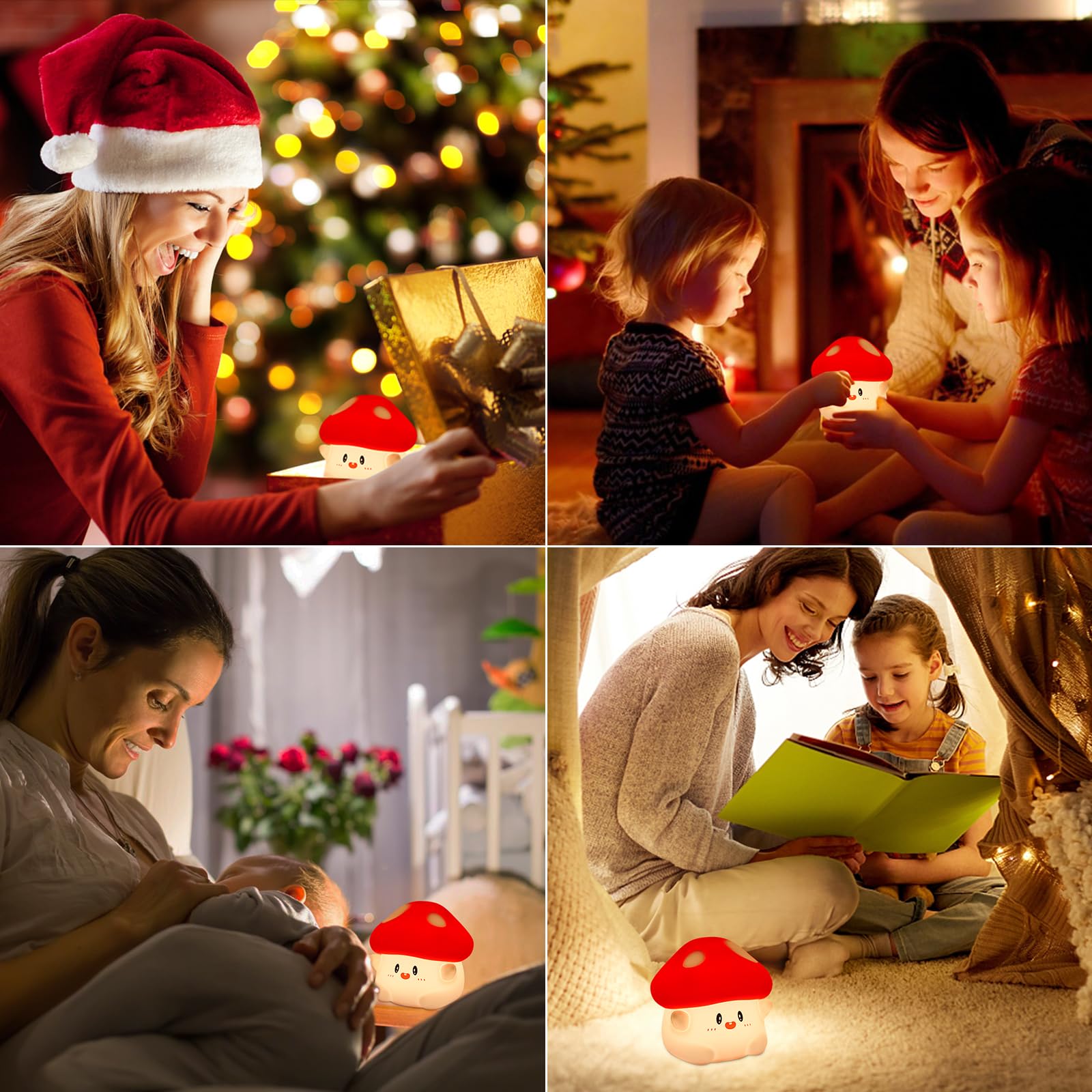 PSDRIQQ Mushroom Night Light has a 1200mAh battery for long-lasting glow.