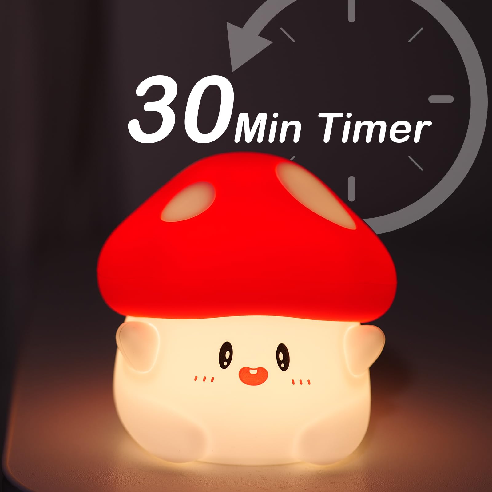 PSDRIQQ Mushroom Night Light is USB-C rechargeable for convenient charging.