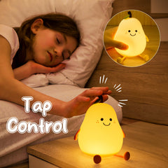 PSDriQQ Night Light Pear tap control makes bedtime lighting quick and simple.