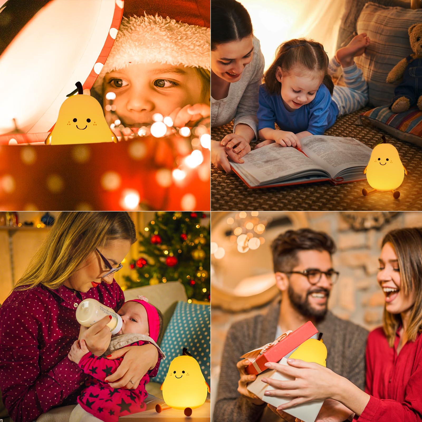 PSDriQQ Night Light Pear timer feature auto-shuts after 30 or 60 minutes.