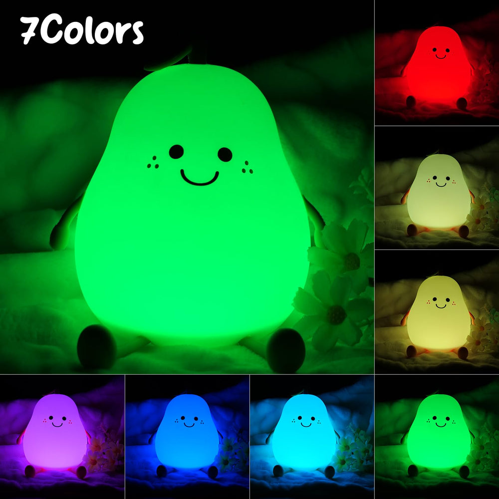 PSDriQQ Night Light Pear warm white mode is gentle for reading before bed.