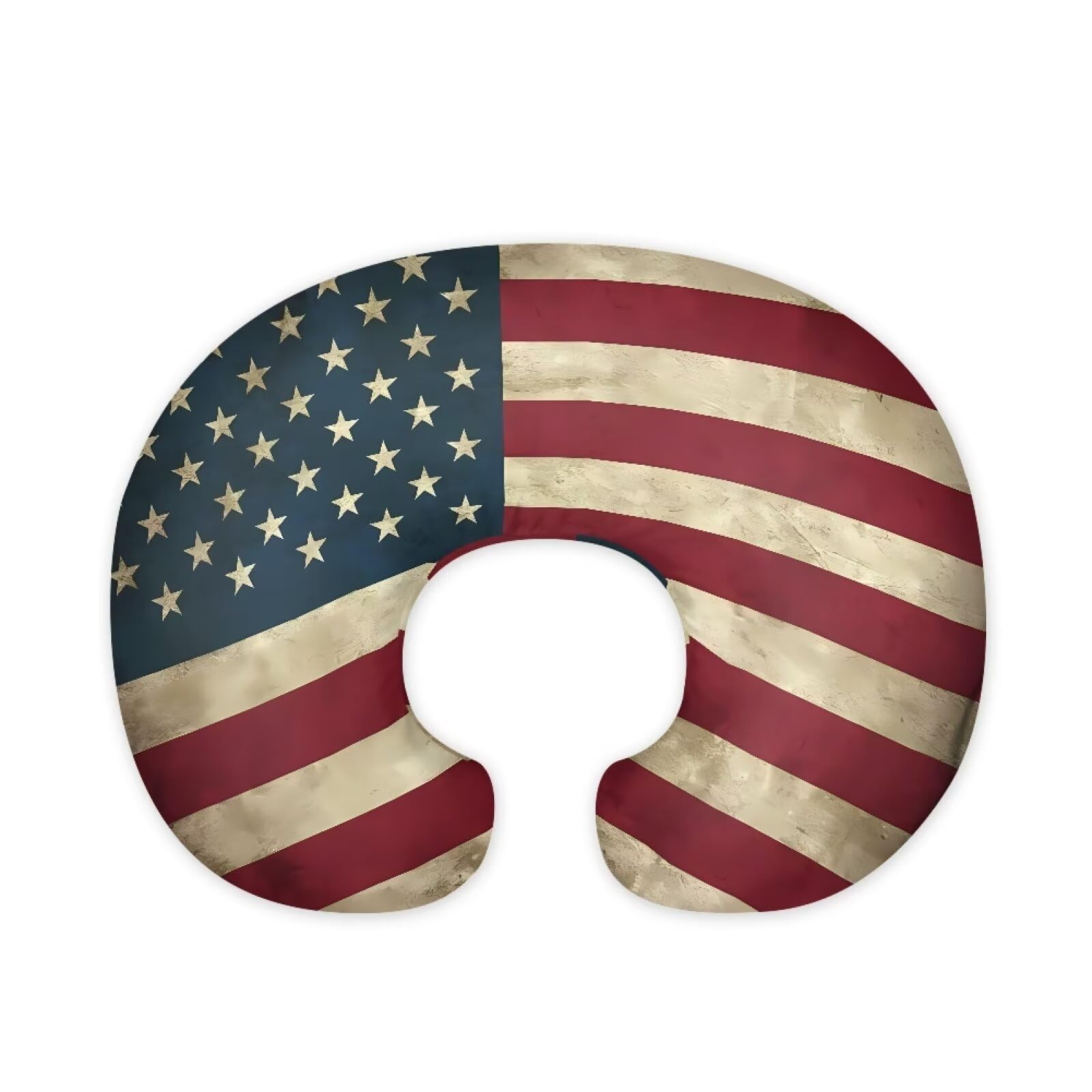 Psesaysky American flag nursing pillow cover on a crib elevating patriotic nursery decor