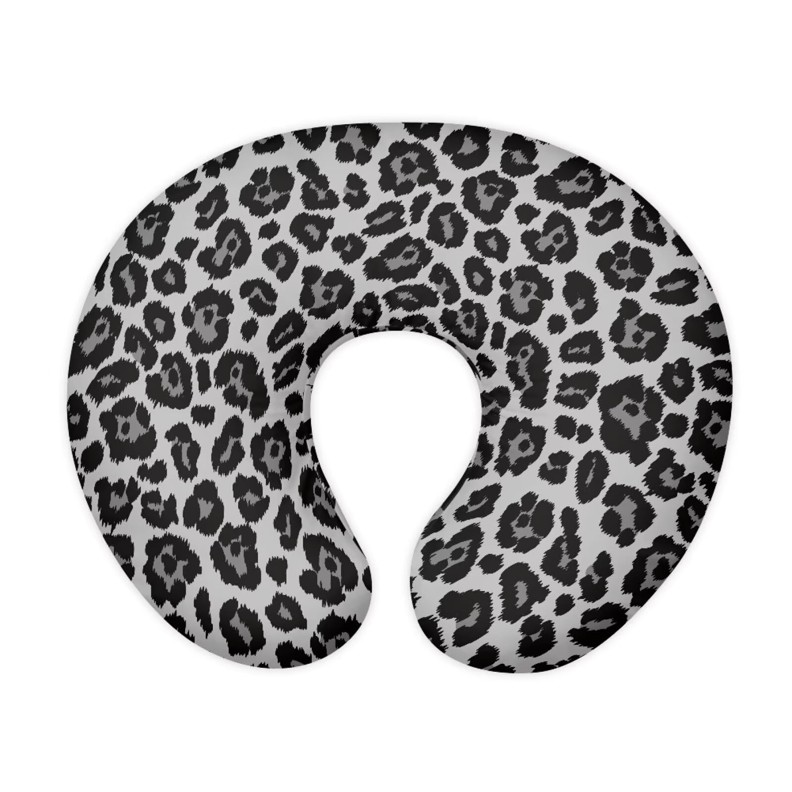 Psesaysky leopard nursing pillow cover close-up zipper for safe changes.
