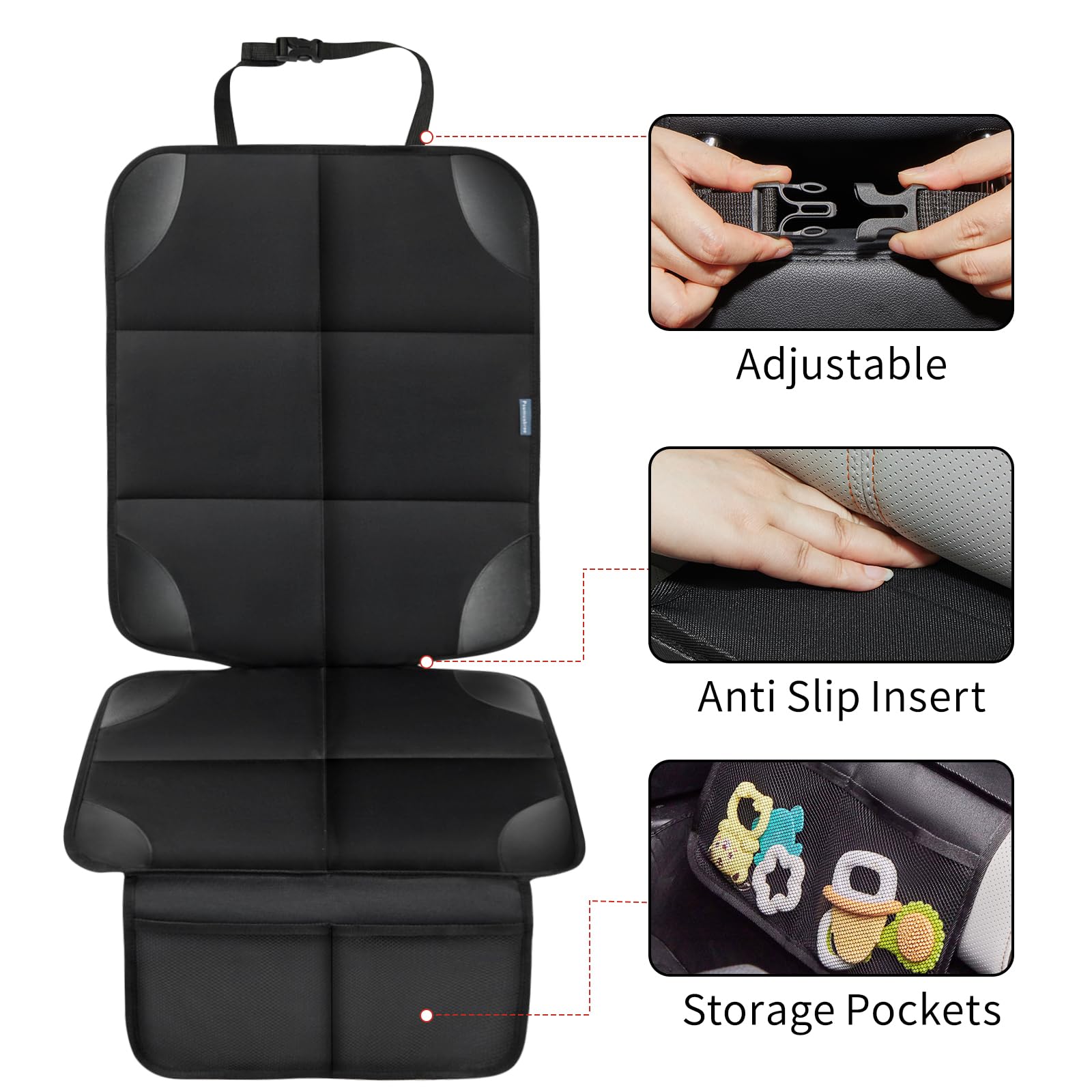 Psumuabrre protector with adjustable straps for a snug fit.