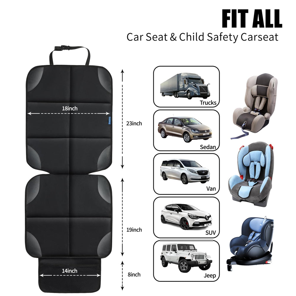 Psumuabrre car seat protector uses durable wear-resistant material.