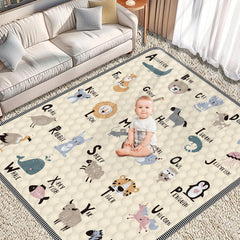 Ptcide Baby Play Mat 59x71 on the floor offers roomy play space.