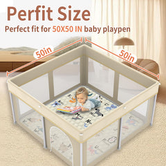 Ptcide baby play mat waterproof surface resists spills for easy cleanup