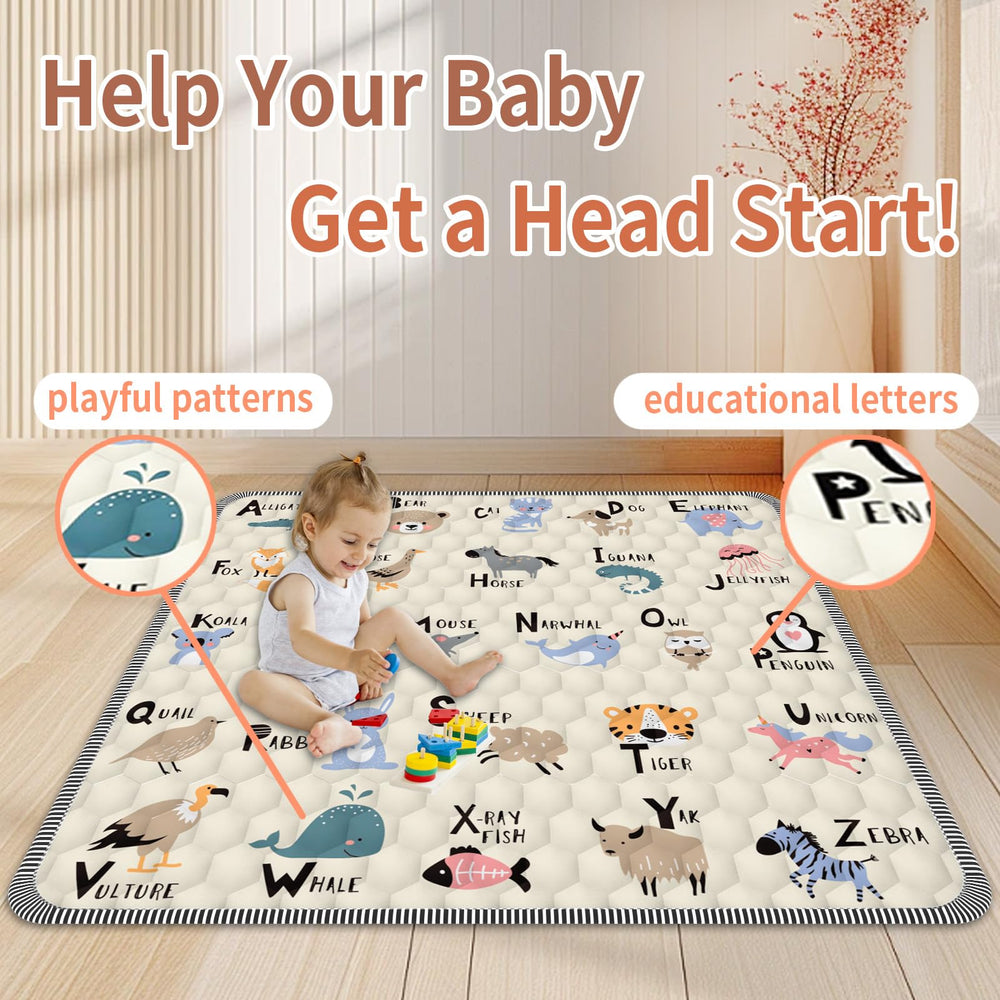 Ptcide Cute Pattern Design with animals and letters stimulates early learning.