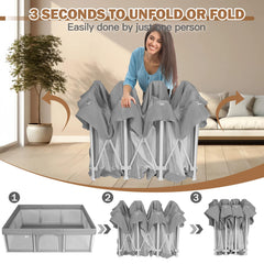 Ptcide foldable large baby playpen unfolded dimensions 50x71 for spacious play area.