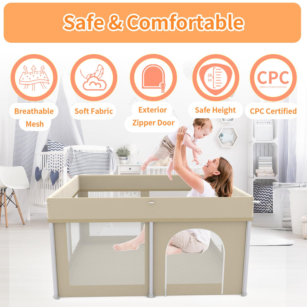 Ptcide foldable playpen 50x50 dimensions for ample space to play