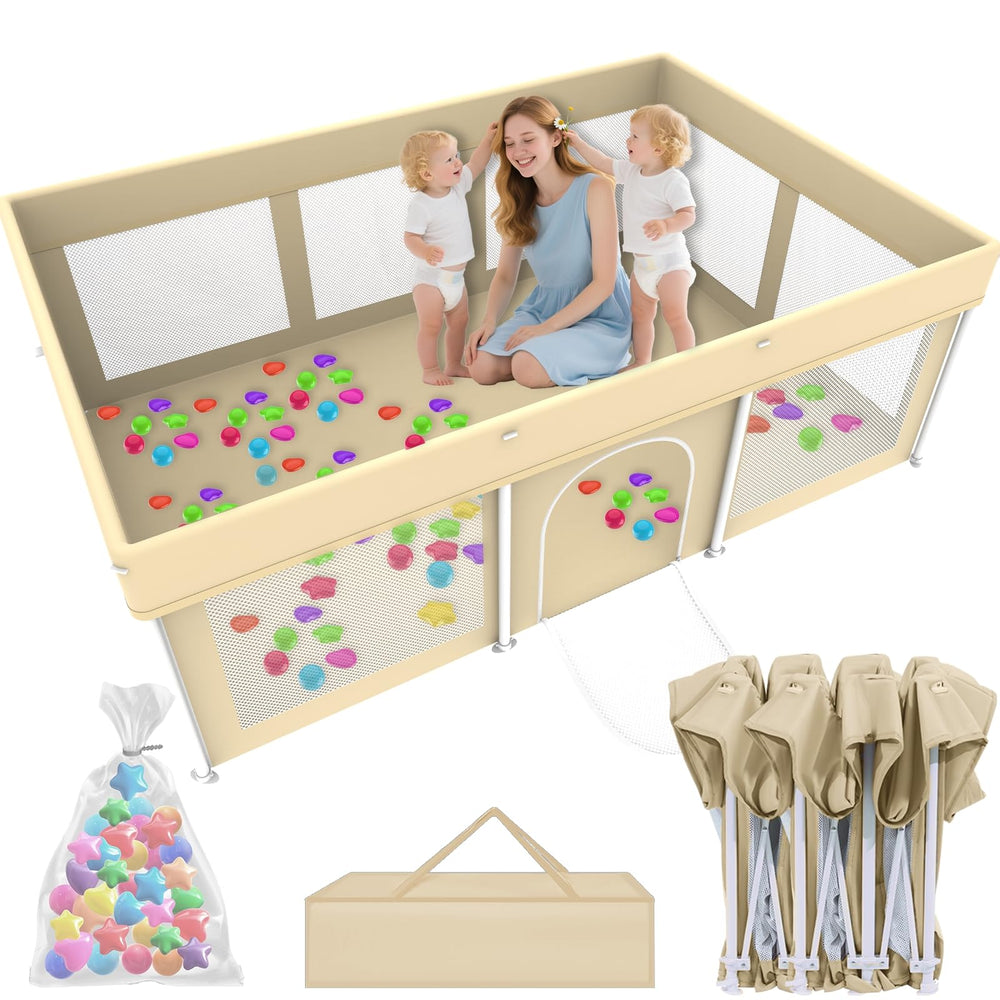 Ptcide foldable playpen setup view for instant safe baby playtime anywhere
