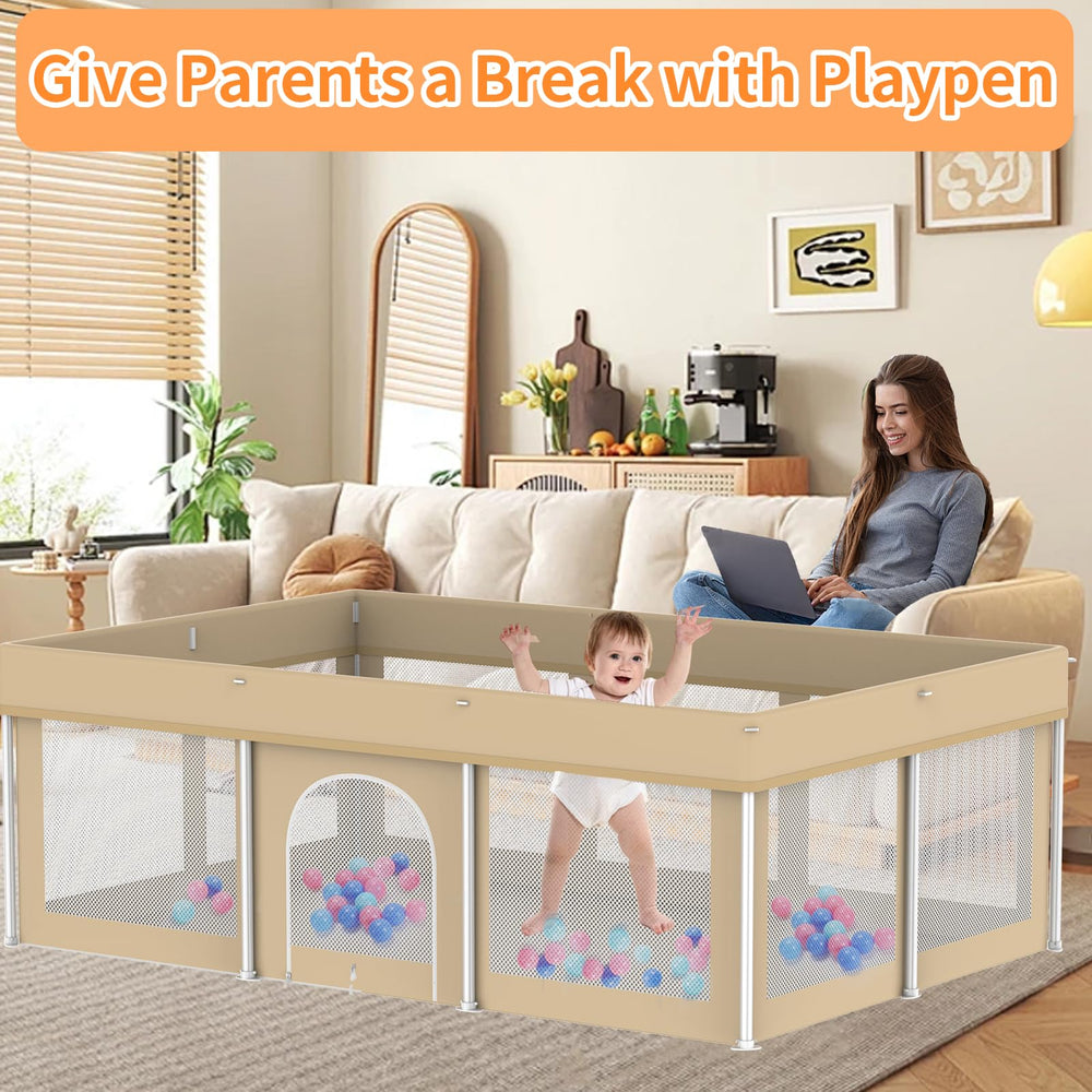 Ptcide portable playpen with travel bag ready for home or travel