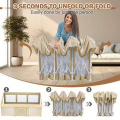 PTCIDE foldable playpen unfolding quickly for easy setup