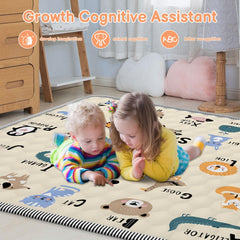 Ptcide play mat anti-slip base provides stable play on hard floors