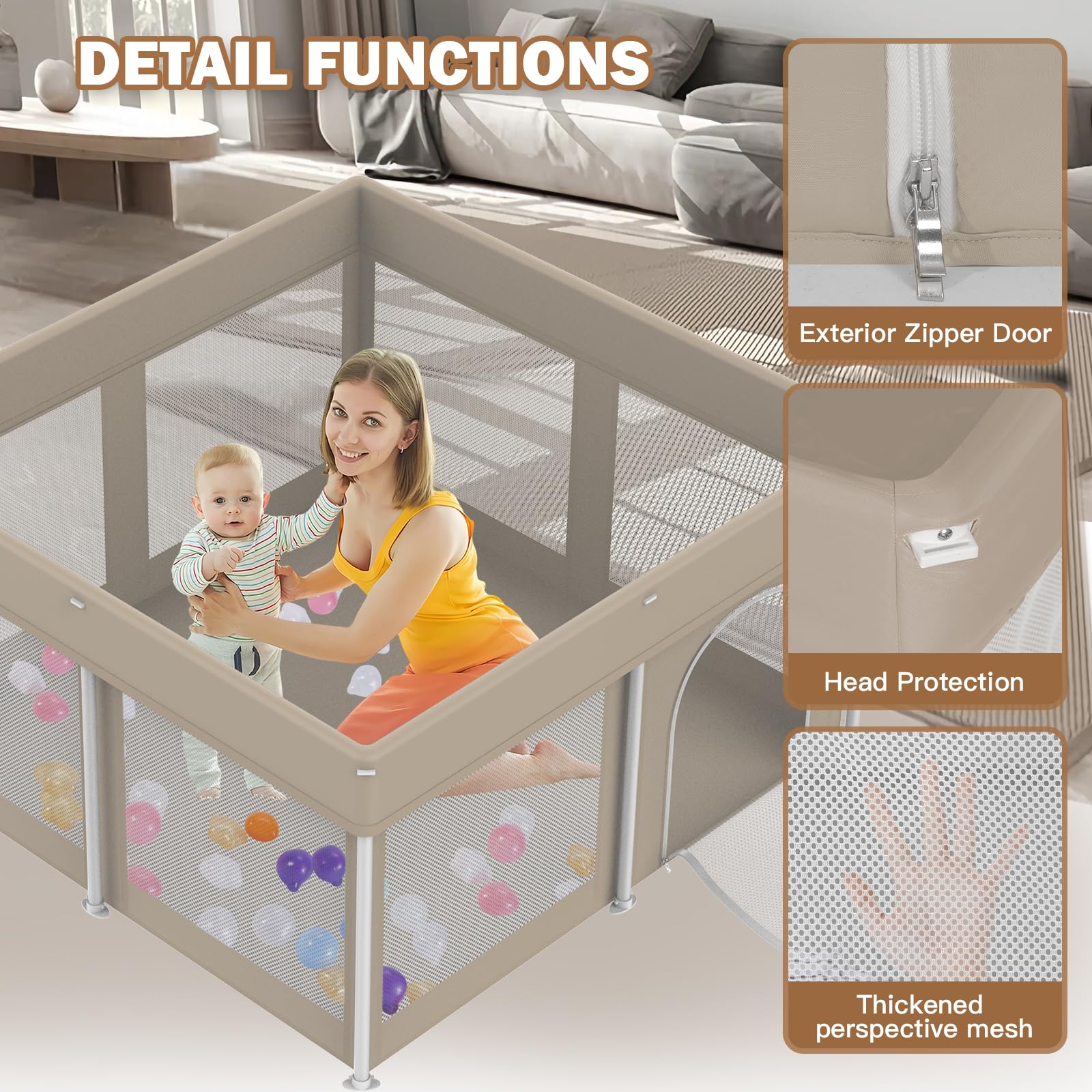 Ptcide playpen indoor and outdoor use; versatile family space