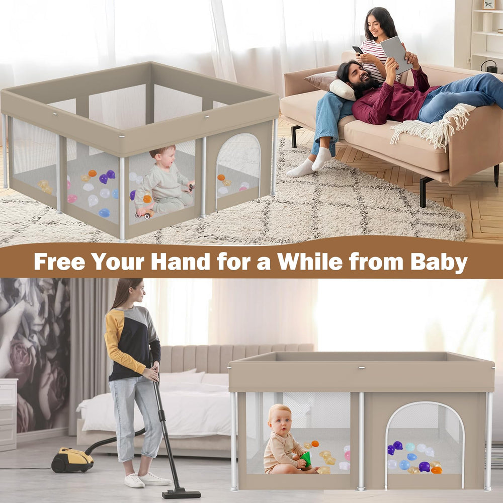Ptcide playpen non-toxic fabric; sturdy, thicker sides for protection