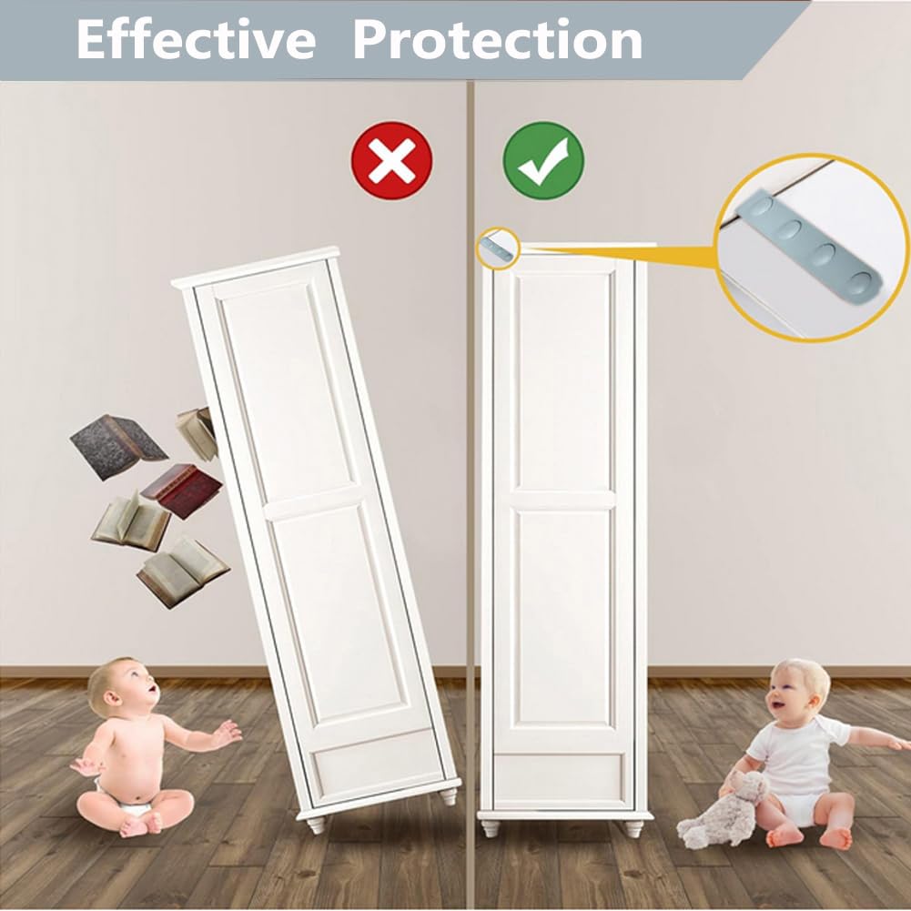 PTKSZGT anti-tip anchor bookcase installation shows quick setup