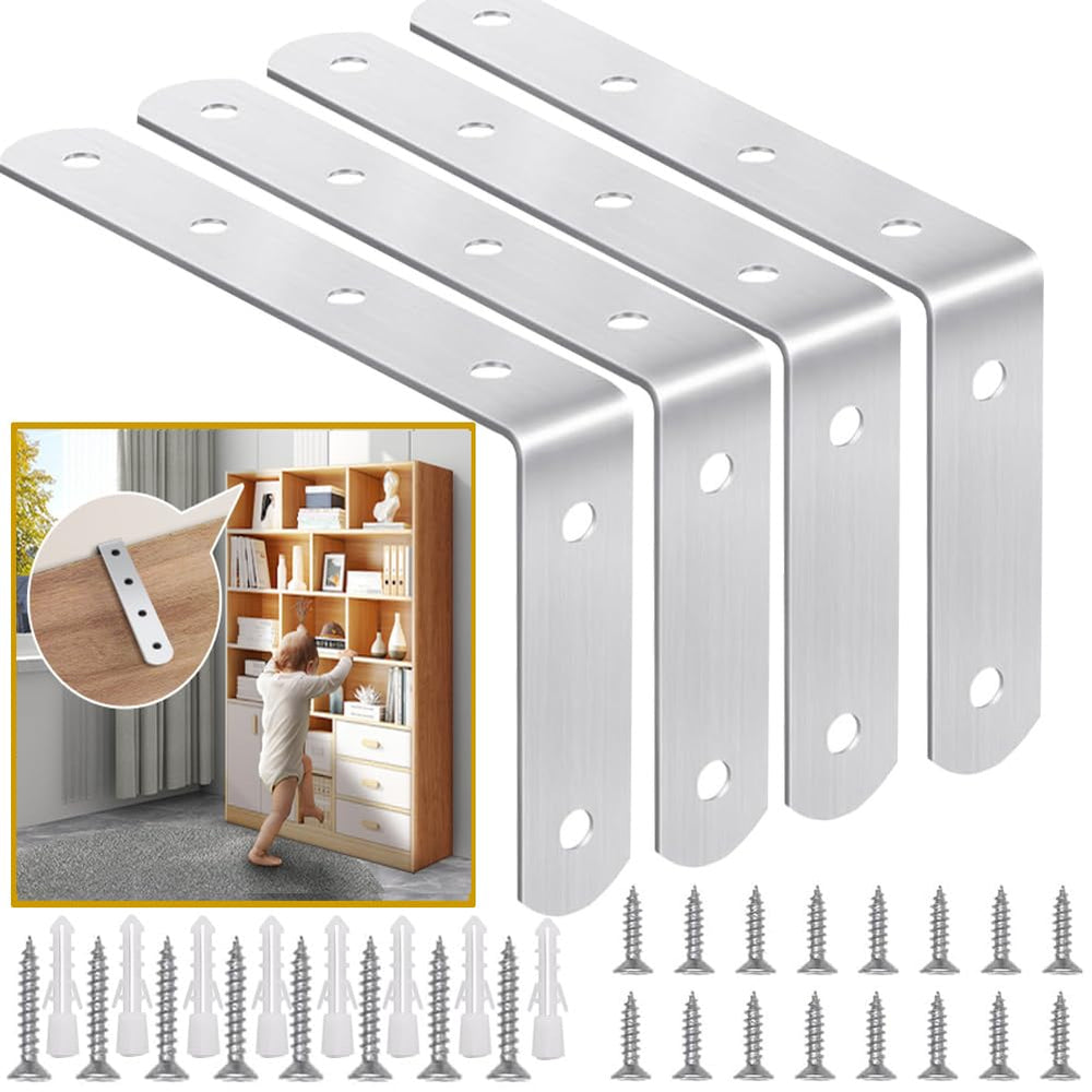PTKSZGT furniture anchors packaging shows sturdy brackets for quick, stable wall mounting.