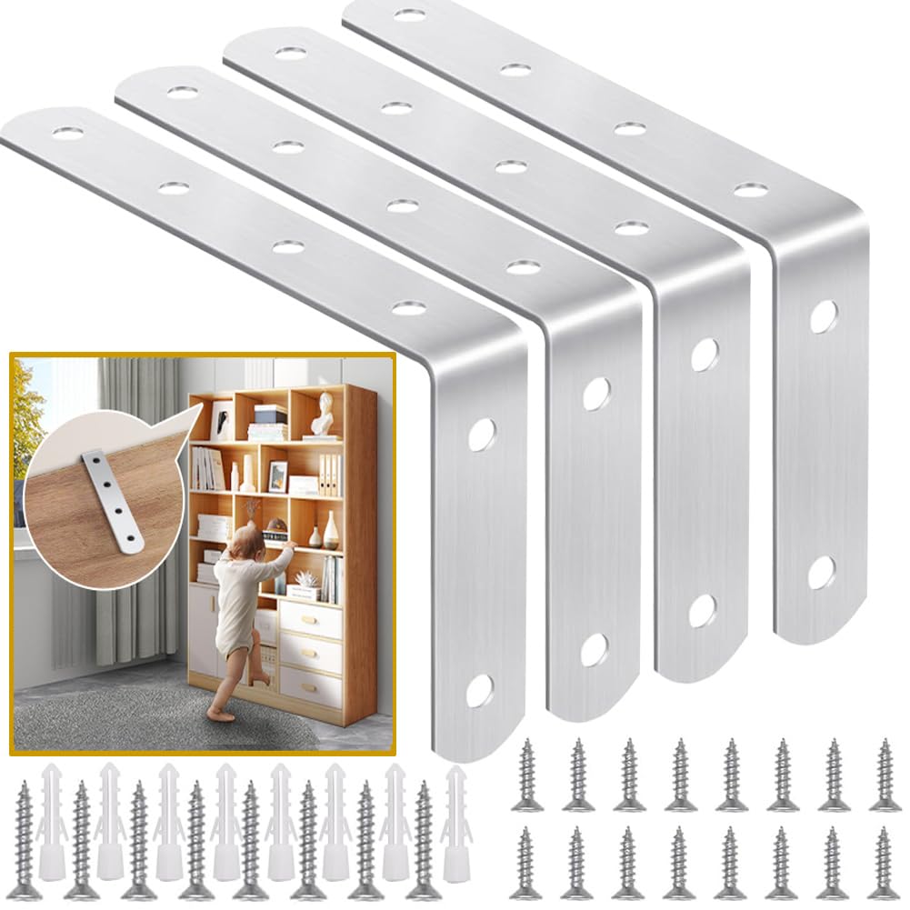 PTKSZGT furniture anchors silver finish complements furniture while protecting households.