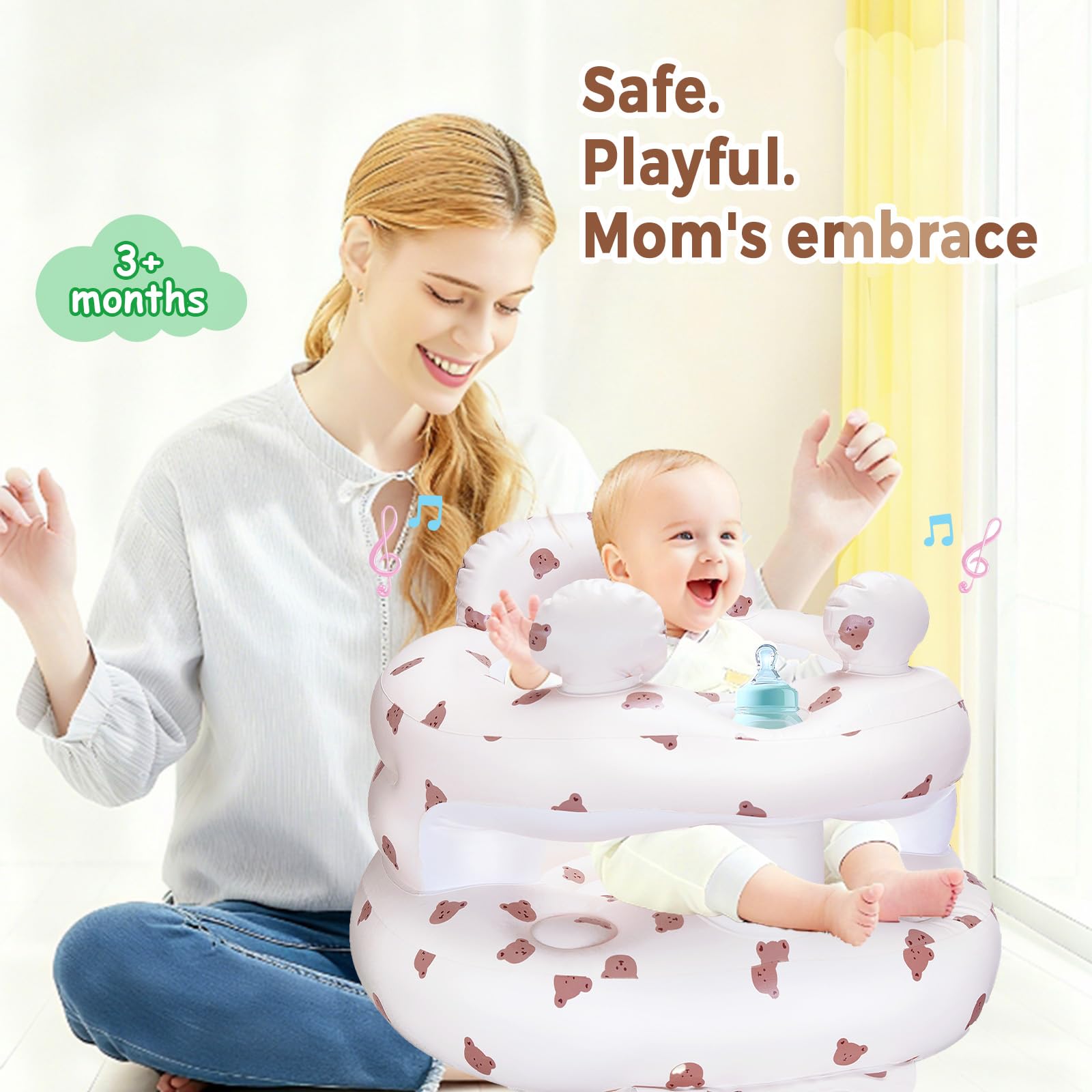 ptlruzk built-in air pump enables quick setup with minimal effort for busy parents.