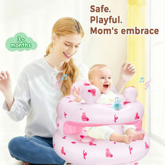 ptlruzk inflatable baby seat pink bunny built-in-pump speeds setup for quick seating.