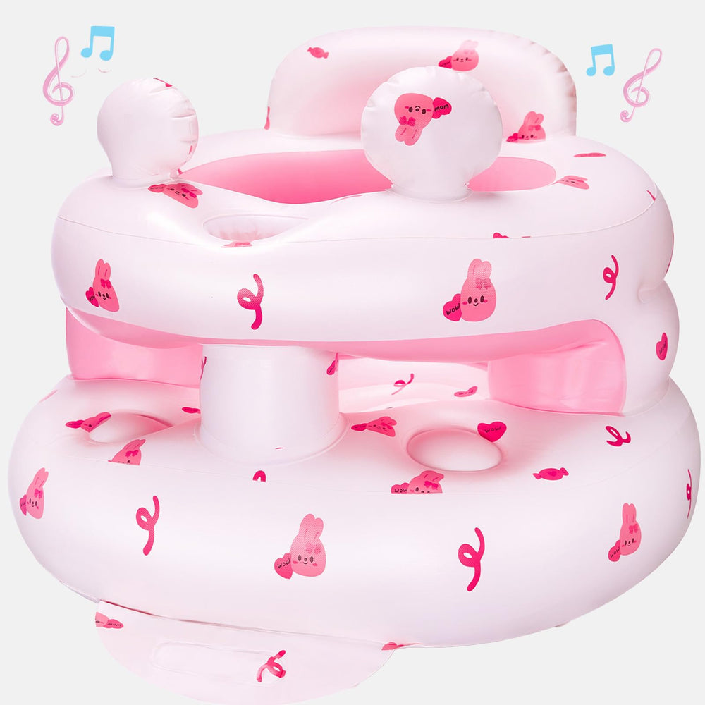 ptlruzk inflatable baby seat pink bunny gift-warranty shows thoughtful present for new parents.
