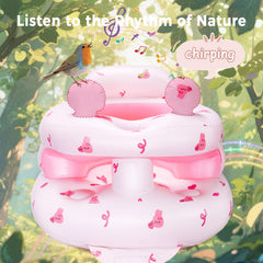 ptlruzk inflatable baby seat pink bunny sound-ears encourages attention with gentle chirps for playtime.