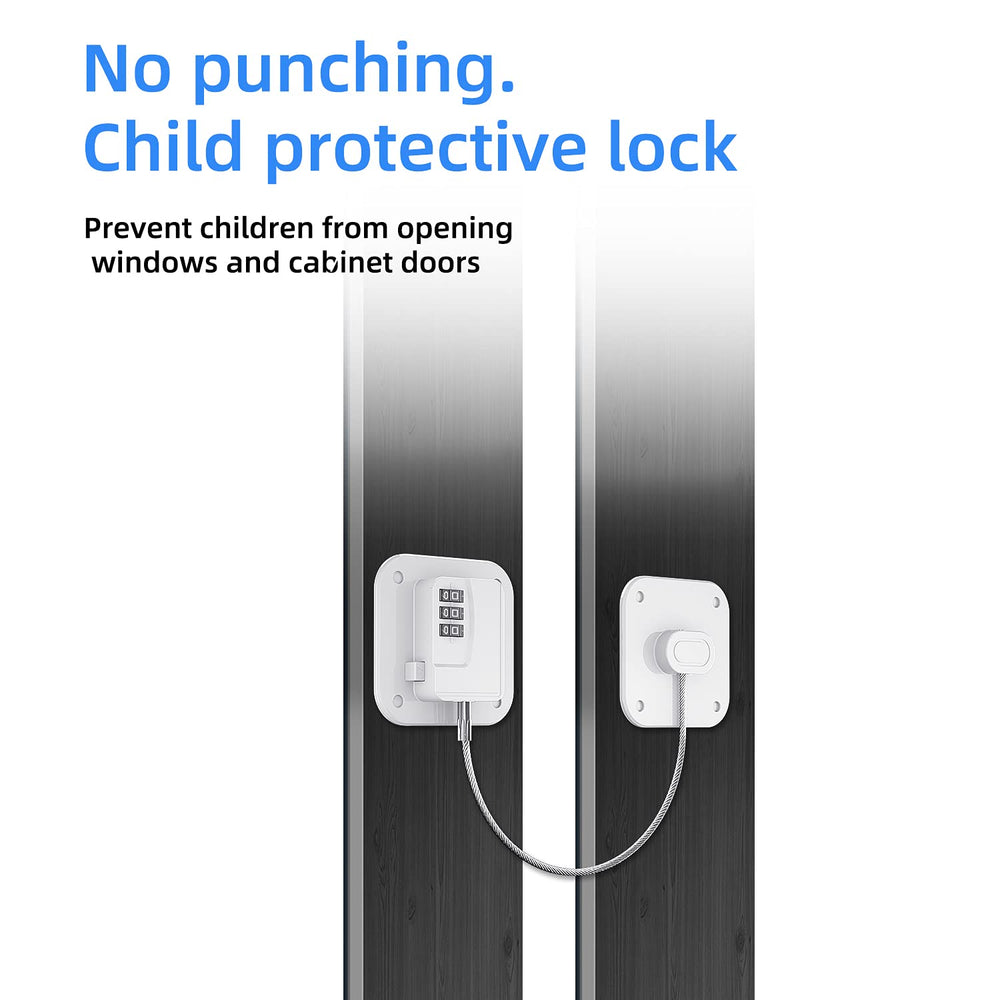 PTMYXIN A Pack Refrigerator Lock adhesive application—no drilling for quick safety
