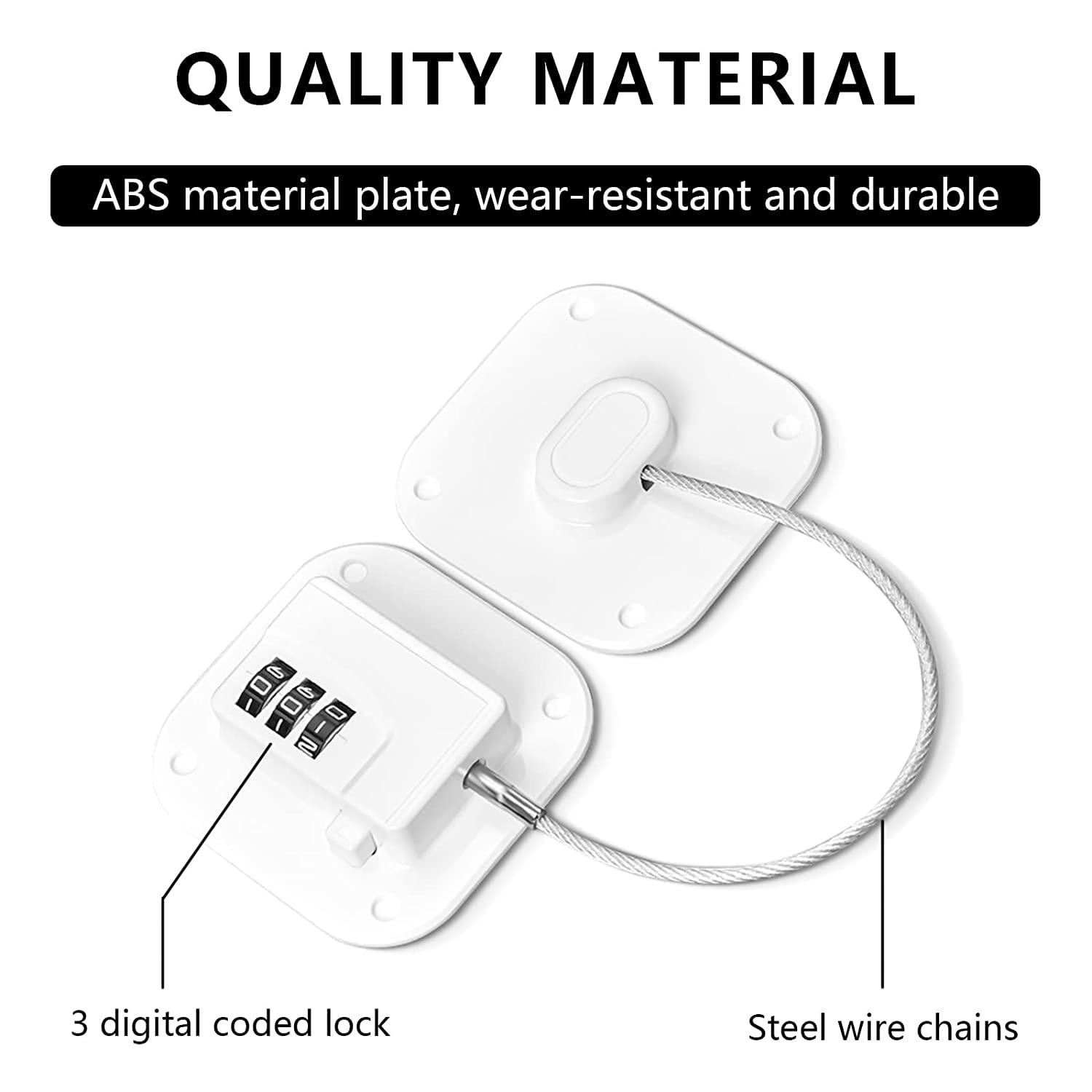 PTMYXIN A Pack Refrigerator Lock double-door latch—strong, keyless access control