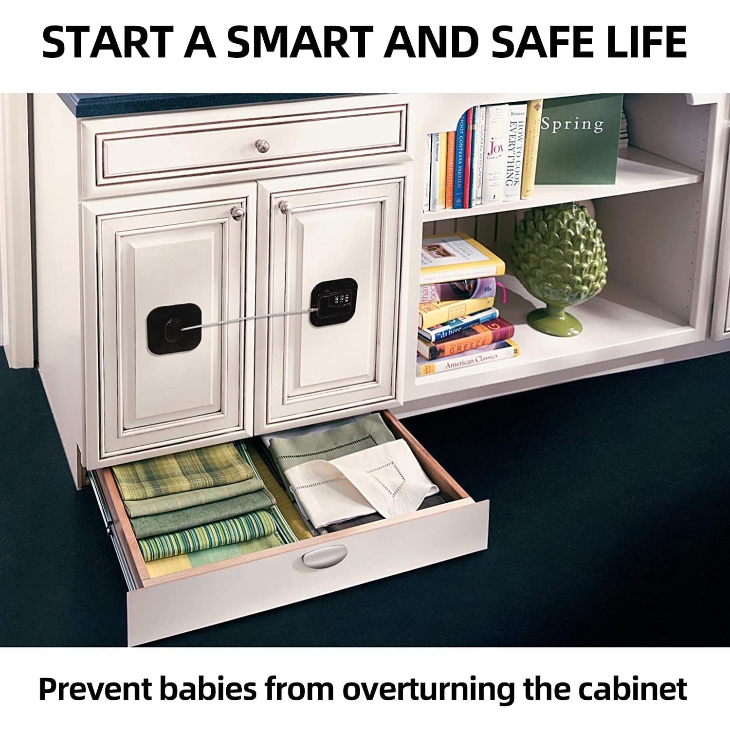 PTMYXIN A Pack Refrigerator Lock kitchen counter use—secures cabinets and drawers