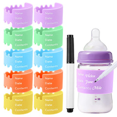 Ptwola bottle labels 10-pack in vibrant colors for easy bottle distinction