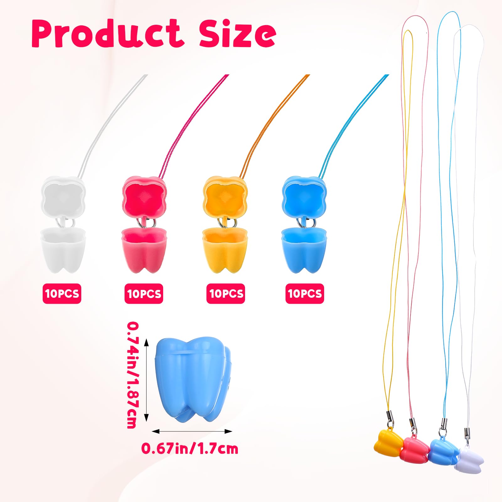 Ptwola Teeth Saver Necklace Pink—a charming tooth holder for memories.