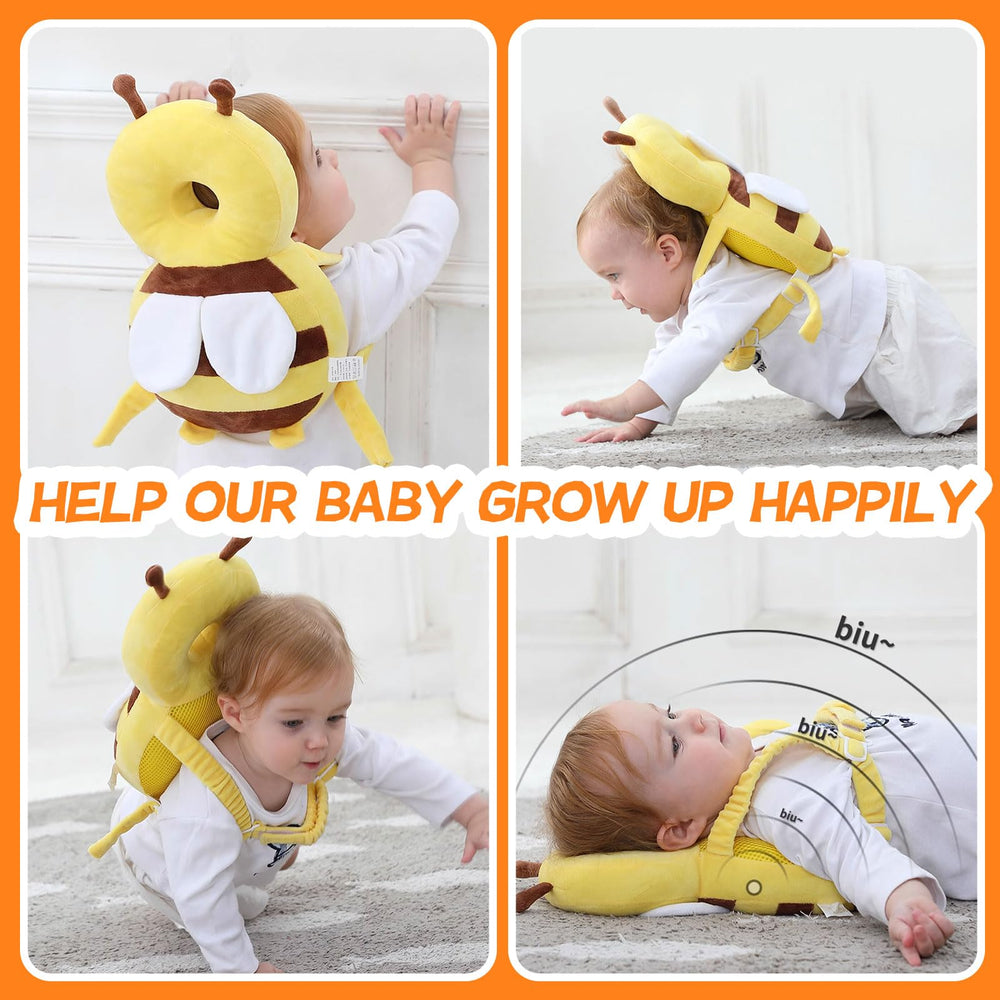Pucmaoci head protector backpack provides all-around protection during crawling and indoor play.
