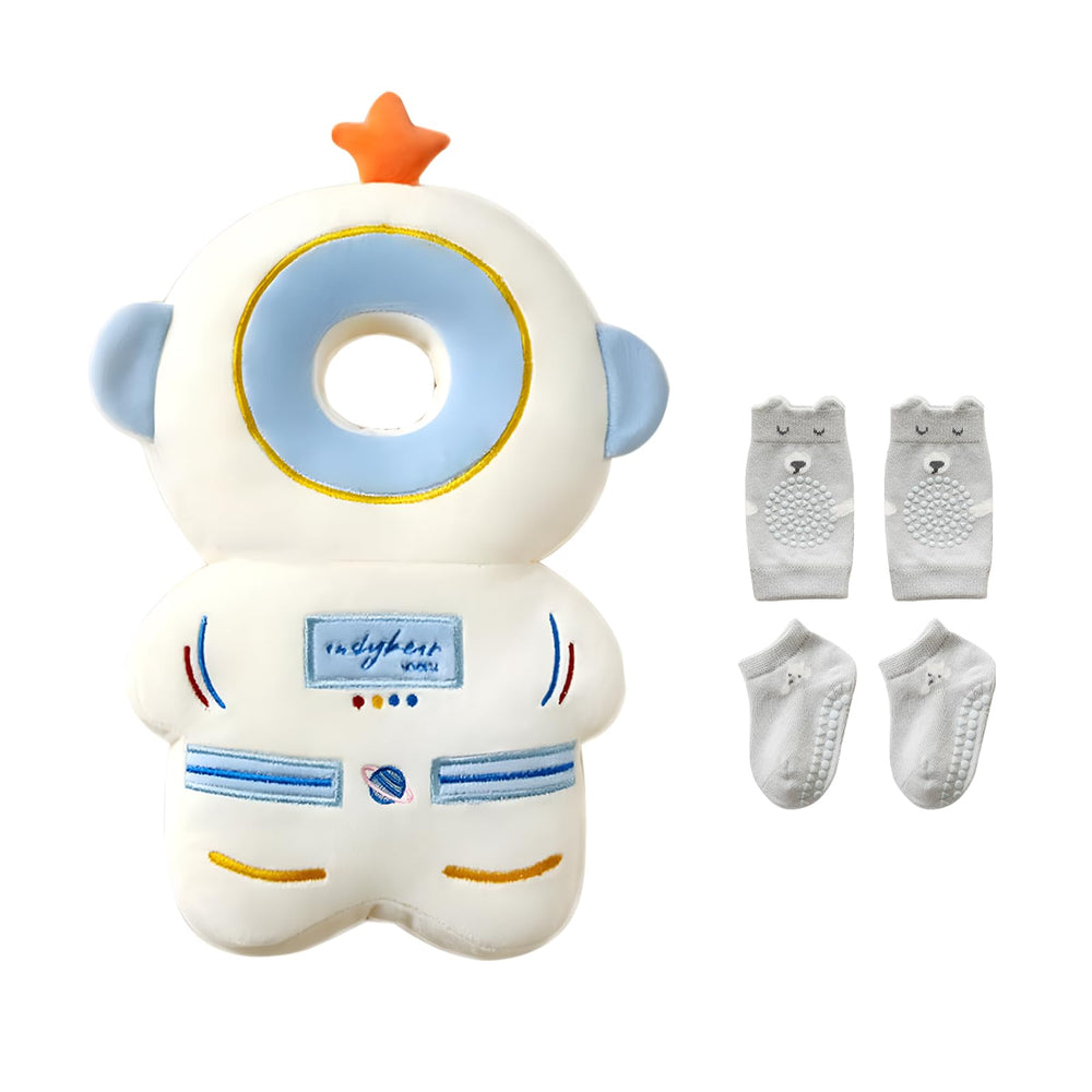 Pucmaoci baby head protector backpack astronaut front view for safe playtime