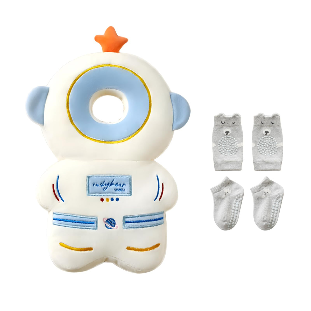 Pucmaoci baby head protector backpack astronaut front view for safe playtime