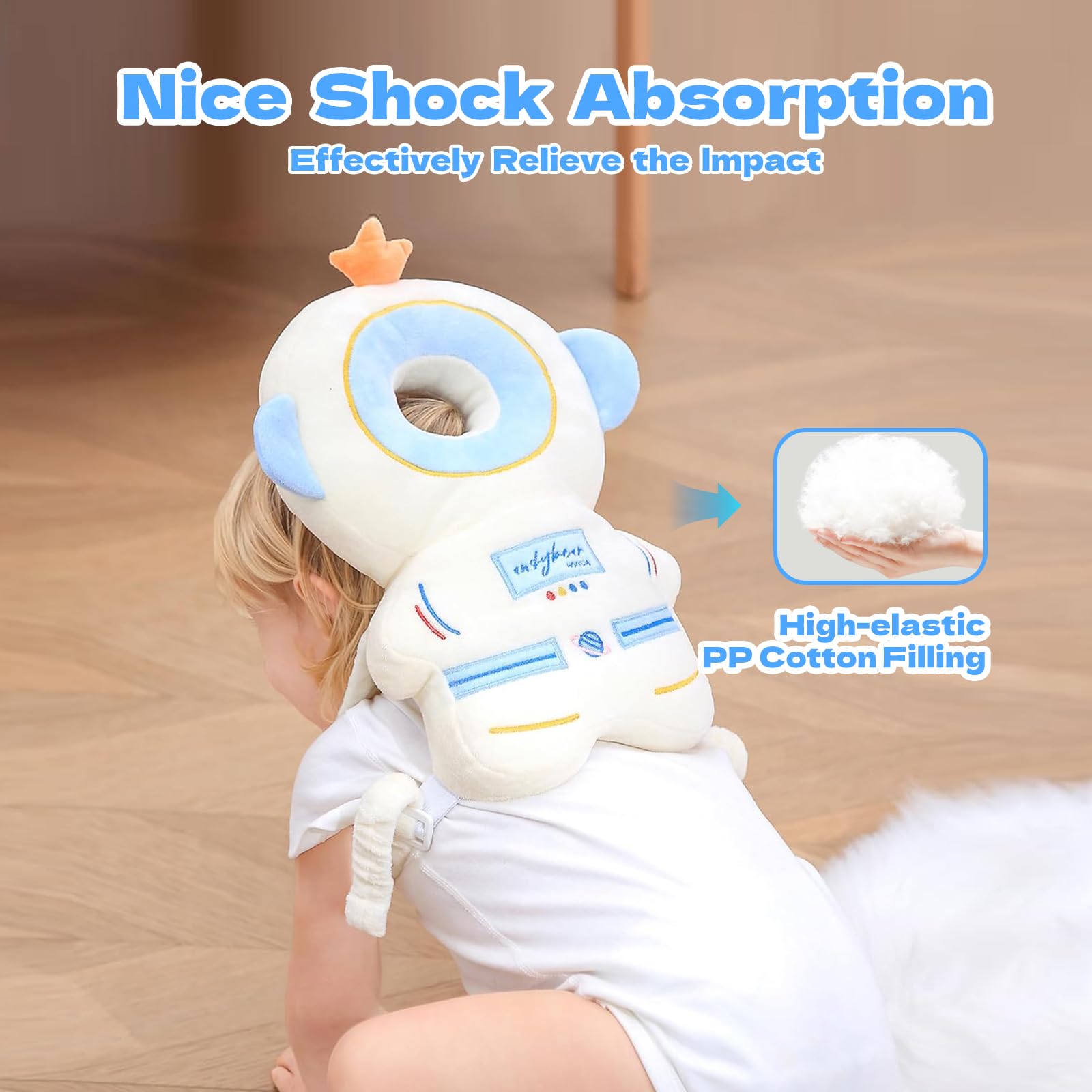 Pucmaoci bundle includes head protector backpack and knee pads for added protection