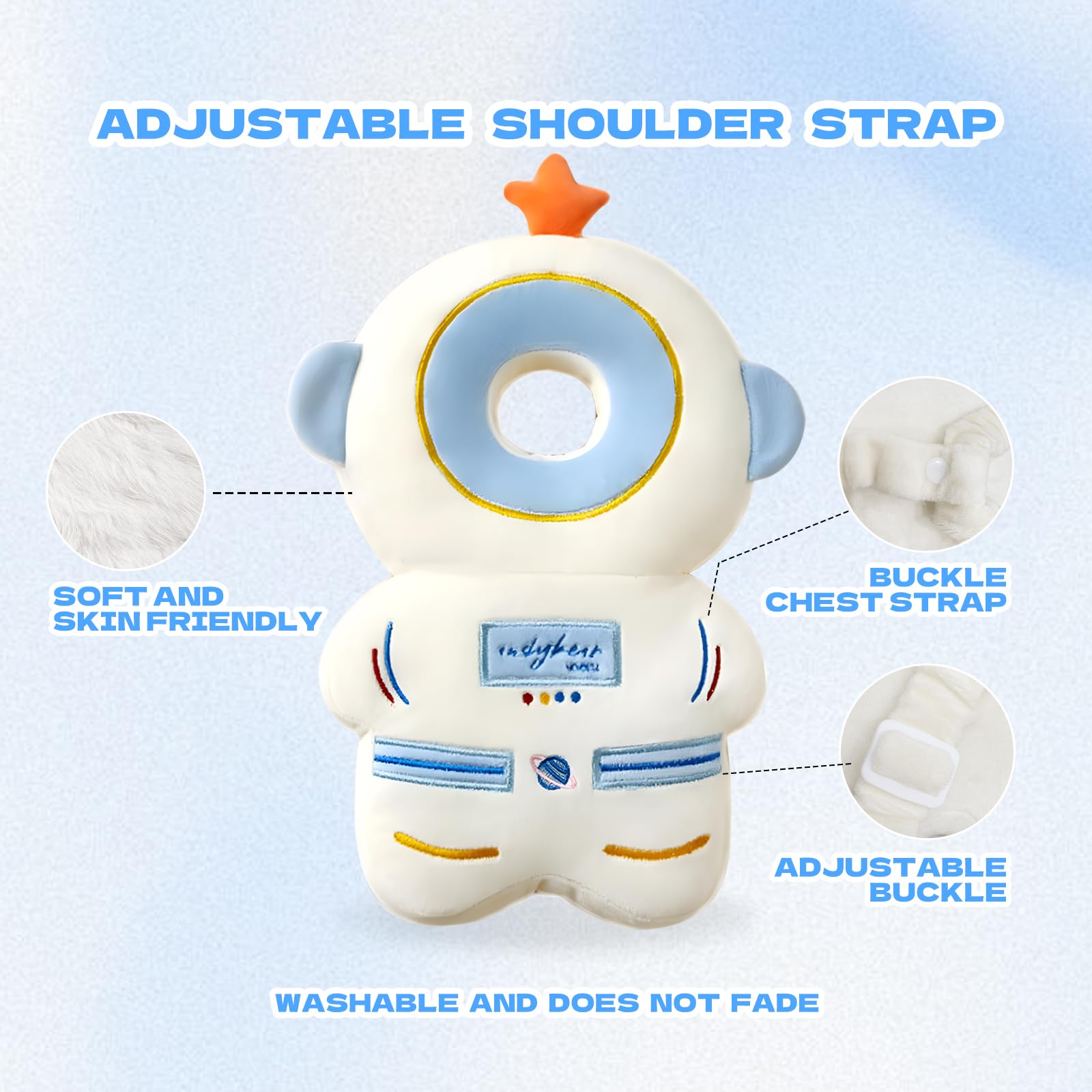Pucmaoci adjustable straps ensure secure fit during crawling and walking